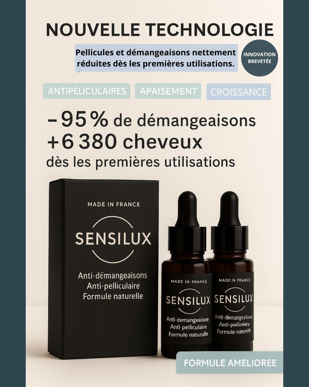 Sensilux® - Conçue pour ceux qui souffrent d'un cuir chevelu irrité.